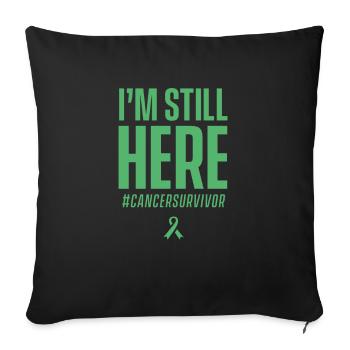 Survivant du cancer - Housse de coussin décorative 45 x 45 cm - noir - Devant