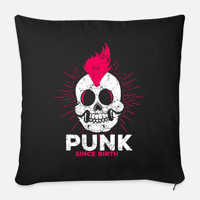 Punk Rock Musik Punkrocker Punks Punker Geschenk - Sofakissenbezug 45 x 45 cm - Schwarz