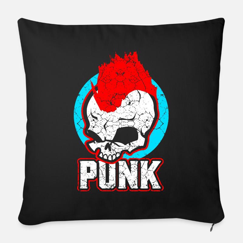 Punk Rock Musik Punkrocker Punks Punker Geschenk - Sofakissenbezug 45 x 45 cm - Schwarz