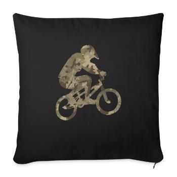 Cadeau vélo vélo BMX freestyle - Housse de coussin décorative 45 x 45 cm - noir - Devant