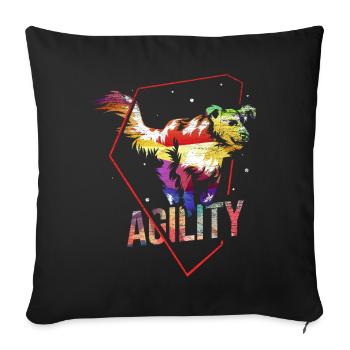Dog agility gift - Sofa pillowcase 17,3'' x 17,3'' (45 x 45 cm) - black - Front