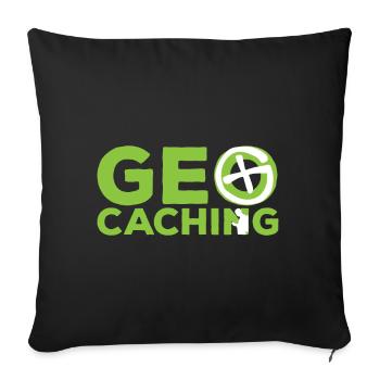 Geocaching leisure in the name - Sofa pillowcase 17,3'' x 17,3'' (45 x 45 cm) - black - Front