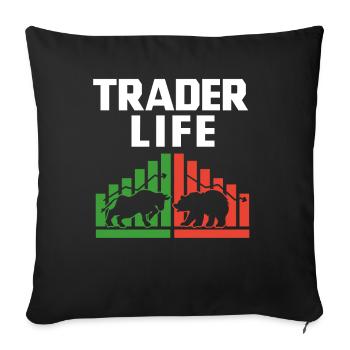 Trader Life - Sofa pillowcase 17,3'' x 17,3'' (45 x 45 cm) - black - Front