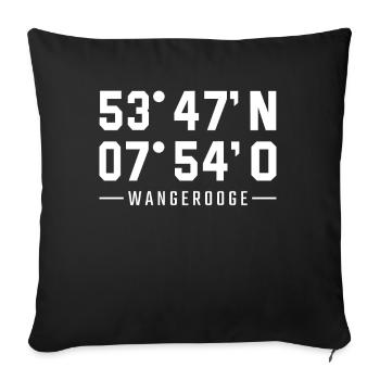 Wangerooge Koordinaten Insel Geschenk - Sofakissenbezug 45 x 45 cm - Schwarz - Vorne