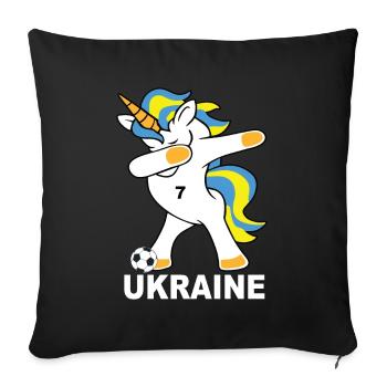 Ukraine - Sofa pillowcase 17,3'' x 17,3'' (45 x 45 cm) - black - Front