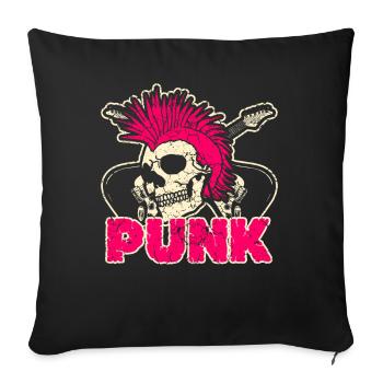Punk rock punk punker music retro punks - Sofa pillowcase 17,3'' x 17,3'' (45 x 45 cm) - black - Front