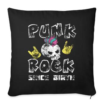 Punk rock punk punker music retro punks - Sofa pillowcase 17,3'' x 17,3'' (45 x 45 cm) - black - Front