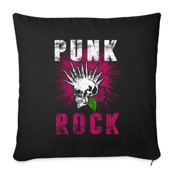 Punk skull punk rock punks punk rocker - Sofa pillowcase 17,3'' x 17,3'' (45 x 45 cm) - black - Front