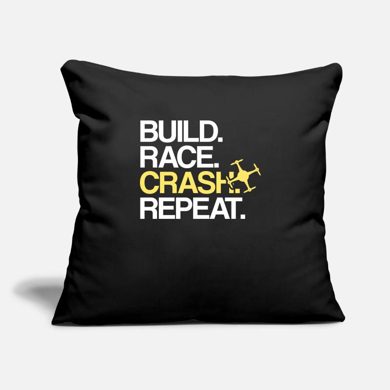 Build Race Crash Repeat | Drone drone pilot Sofa pillowcase 17,3'' x 17,3'' (45 x 45 cm)