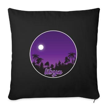 libya purple paradise - Sofa pillowcase 17,3'' x 17,3'' (45 x 45 cm) - black - Front