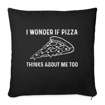 Pizza pizza - Housse de coussin décorative 45 x 45 cm - noir - Devant