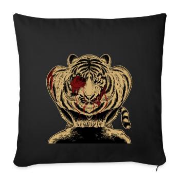 Tigre horreur monstre jungle halloween monstre - Housse de coussin décorative 45 x 45 cm - noir - Devant