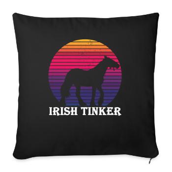 Irish Tinker - Cheval rétro style - Housse de coussin décorative 45 x 45 cm - noir - Devant