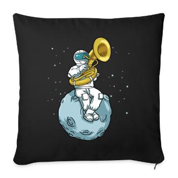Sousaphone Tshirt Astronaut Brass Band Tuba - Sofa pillowcase 17,3'' x 17,3'' (45 x 45 cm) - black - Front