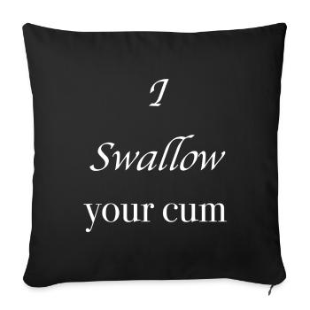 avaler du sperme - Housse de coussin décorative 45 x 45 cm - noir - Devant