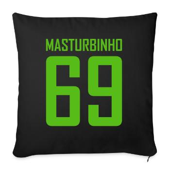 Parodie de justaucorps Masturbinho 69 - Housse de coussin décorative 45 x 45 cm - noir - Devant
