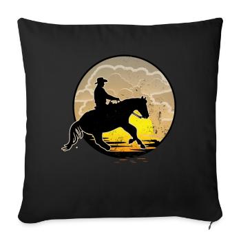 Westernreiten - Sofakissenbezug 45 x 45 cm - Schwarz - Vorne