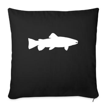 Funny Brown Trout Fishing Freshwater Fish Lake - Sofa pillowcase 17,3'' x 17,3'' (45 x 45 cm) - black - Front