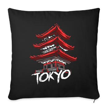Tokio Japan - Sofakissenbezug 45 x 45 cm - Schwarz - Vorne