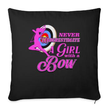 archery - Sofa pillowcase 17,3'' x 17,3'' (45 x 45 cm) - black - Front