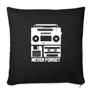 90s - Sofa pillowcase 17,3'' x 17,3'' (45 x 45 cm) - black - Front