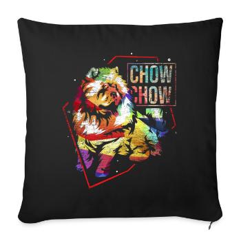Cadeau Chow Chow - Housse de coussin décorative 45 x 45 cm - noir - Devant