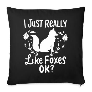 Fox foxes - Sofa pillowcase 17,3'' x 17,3'' (45 x 45 cm) - black - Front
