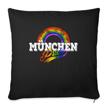 LGBT München Gay Pride CSD Coming Out Queer - Sofakissenbezug 45 x 45 cm - Schwarz - Vorne