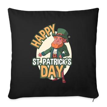 Joyeuse Saint-Patrick - Housse de coussin décorative 45 x 45 cm - noir - Devant