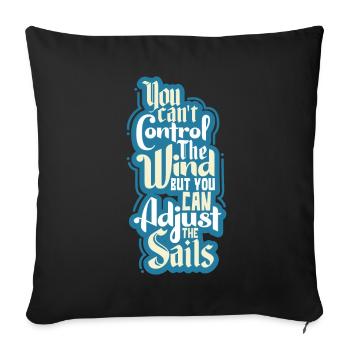 sailing - Sofa pillowcase 17,3'' x 17,3'' (45 x 45 cm) - black - Front