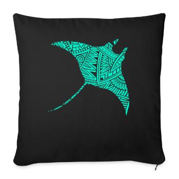 Manta - Housse de coussin décorative 45 x 45 cm - noir - Devant
