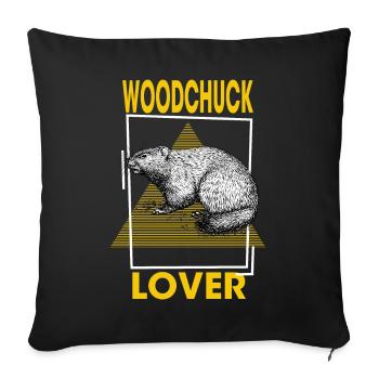 Woodchuck Lover - Bosmarmot, marmot, marmot ju - Sofa pillowcase 17,3'' x 17,3'' (45 x 45 cm) - black - Front