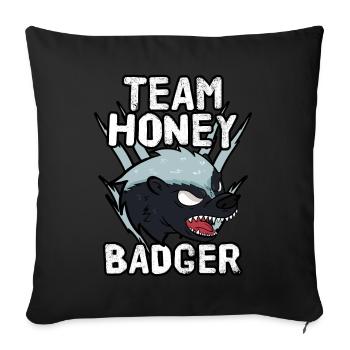 Team Honey Badger - Housse de coussin décorative 45 x 45 cm - noir - Devant