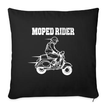 Cyclomoteur - Housse de coussin décorative 45 x 45 cm - noir - Devant