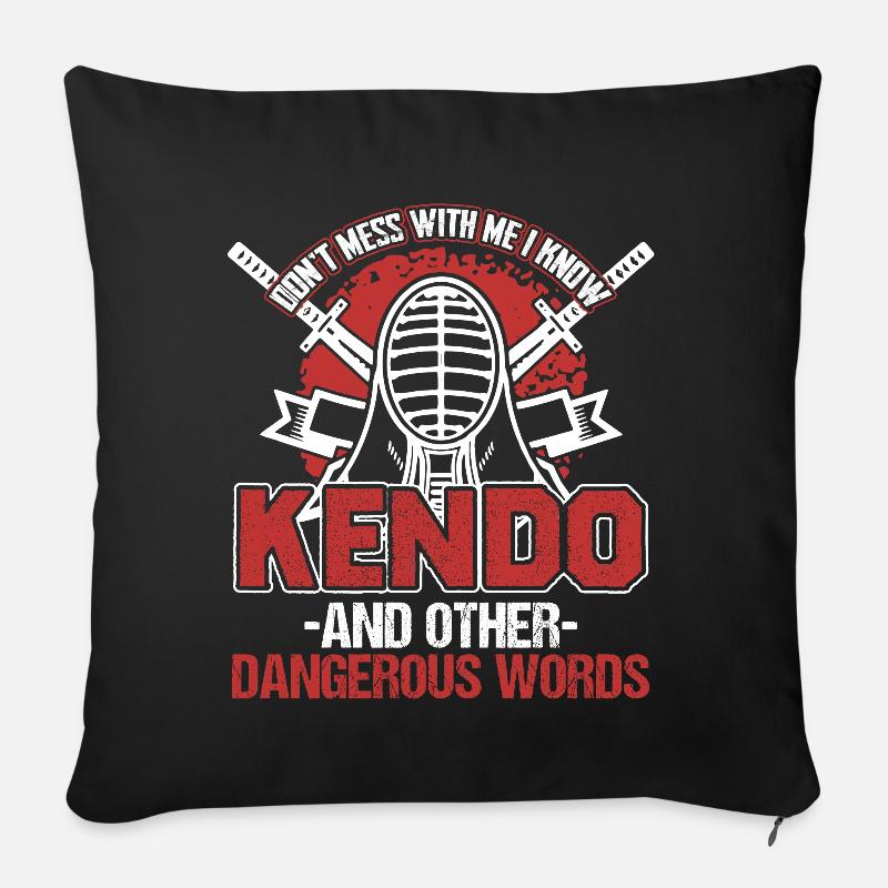 Kendo Ich kenne Kendo - Sofakissenbezug 45 x 45 cm - Schwarz