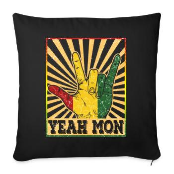 Jamaika Karibik Urlaub Jamaica Rasta Reagge Strand - Sofakissenbezug 45 x 45 cm - Schwarz - Vorne