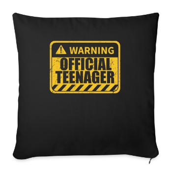 Warning Official Teenager - Offizieller Teenager - Sofa pillowcase 17,3'' x 17,3'' (45 x 45 cm) - black - Front
