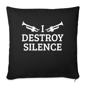 Trumpet Trumpet - Sofa pillowcase 17,3'' x 17,3'' (45 x 45 cm) - black - Front