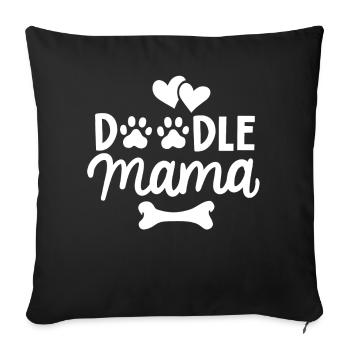 Labradoodle Mama Frauchen - Sofakissenbezug 45 x 45 cm - Schwarz - Vorne
