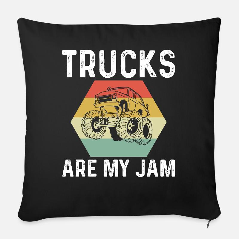 Monstertrucks - Sofakissenbezug 45 x 45 cm - Schwarz