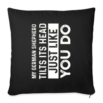 German shepherd dog - Sofa pillowcase 17,3'' x 17,3'' (45 x 45 cm) - black - Front
