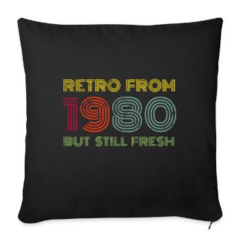 Millésime 1980 - Housse de coussin décorative 45 x 45 cm - noir - Devant