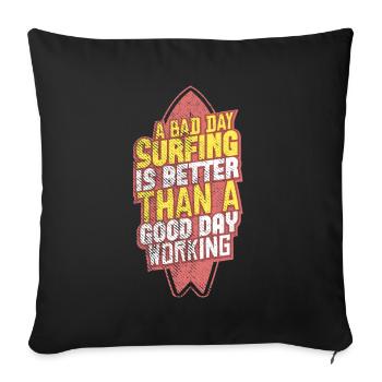 Surfeur - Housse de coussin décorative 45 x 45 cm - noir - Devant