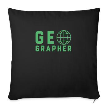 Geographer surveying profession geo geographer geography - Sofa pillowcase 17,3'' x 17,3'' (45 x 45 cm) - black - Front