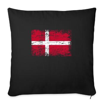Denmark Danish flag flag used look - Sofa pillowcase 17,3'' x 17,3'' (45 x 45 cm) - black - Front
