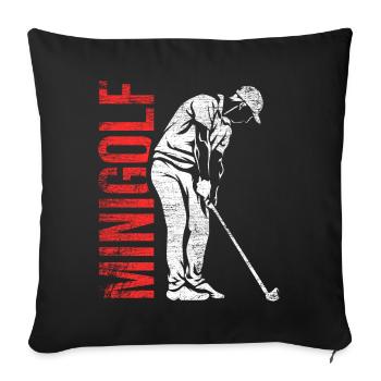 golf gift - Sofa pillowcase 17,3'' x 17,3'' (45 x 45 cm) - black - Front