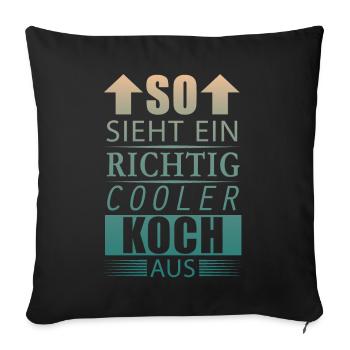 Cooler Koch Bester Koch Geschenk Herren Jungen - Sofakissenbezug 45 x 45 cm - Schwarz - Vorne
