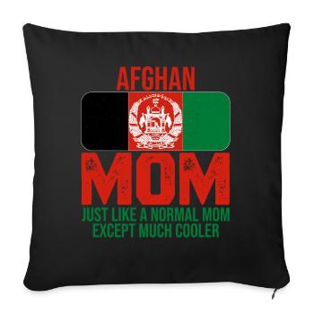 Afghanistan Moms Afghan Drapeau T-shirt de la Fête des Mères - Housse de coussin décorative 45 x 45 cm - noir - Devant