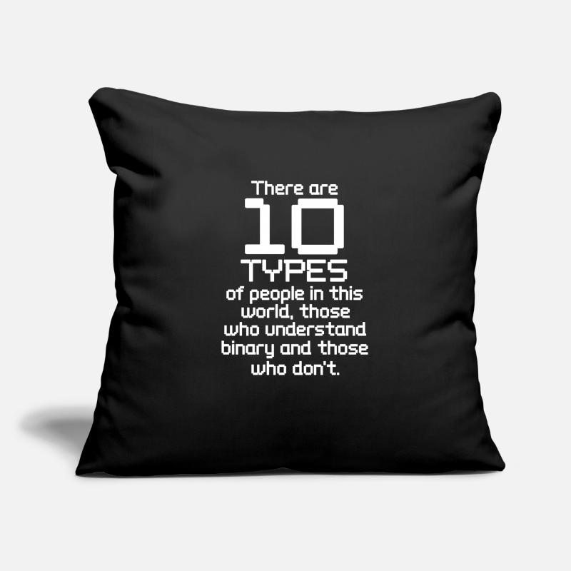 Cadeau de nerd informatique programmeur de code binaire Housse de coussin décorative 45 x 45 cm