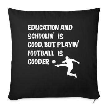Football footballeur football jeu football football - Housse de coussin décorative 45 x 45 cm - noir - Devant